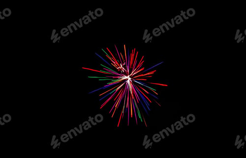 Preview: Long exposure shot of vibrant fireworks in the night sky for the 4th of July