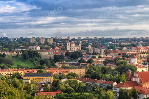 Preview: Panorama of the city. The historic center of Vilnius