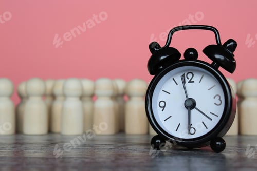Preview: Alarm clock and wooden dolls
