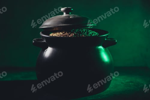 Preview: close-up view of pot full of gold, st patricks day concept