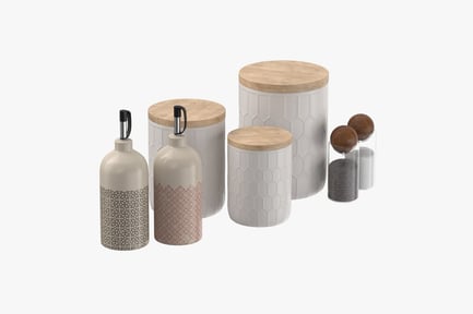 Preview: Ceramic Kitchen Canister and Bottle Collection