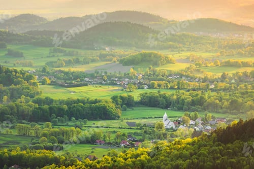 Preview: Rural landscape in Sudetes, Lower Silesia, Poland