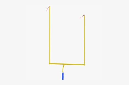 Preview: Football Uprights Posts, Yellow Goalpost with Blue Base and Red Flags