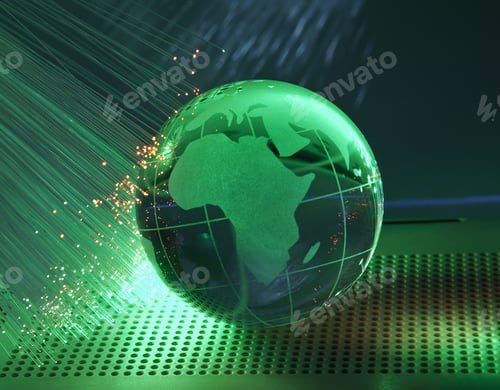 Preview: Hi-Tech Earth Globe Against Fiber Optic Background