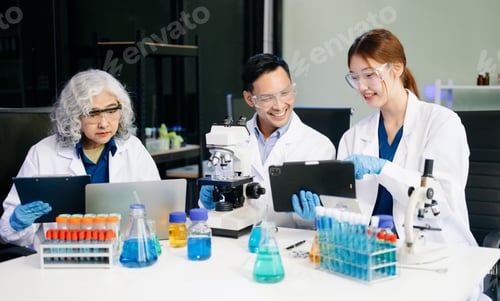 Preview: Dynamic science lab where a team of scientists collaborates on research, testing, and innovation