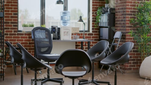 Preview: Empty room designed with chairs in circle for aa group therapy session with people