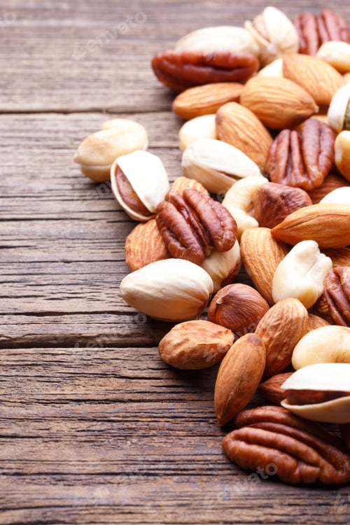 Preview: Background texture of assorted mixed nuts