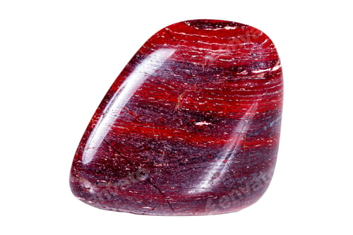Preview: Red jasper stone on a white background