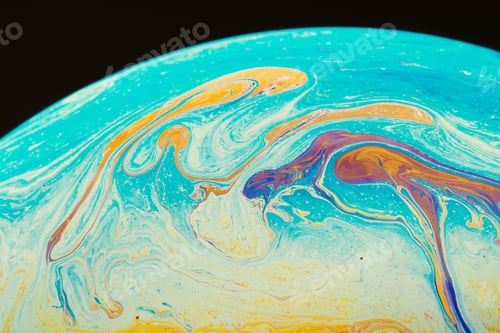 Preview: Fluid art made of colorful soap bubble film. Trendy Inkscape blurred background.