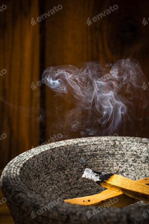 Preview: Smudge Ritual Burning Palo Santo Wooden Stick. Spiritual Meditation and Yoga Ritual
