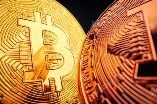 Preview: Close up photo of bitcoin crypto currency
