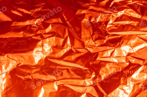 Preview: Background of red and crumpled foil under light