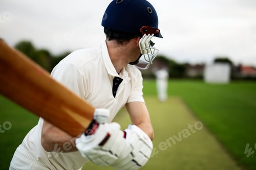 Preview: Cricketer on the field in action