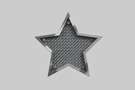 Preview: Diamond plate star metal plaque