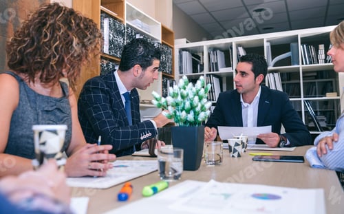 Preview: Teamwork in a business meeting on headquarters