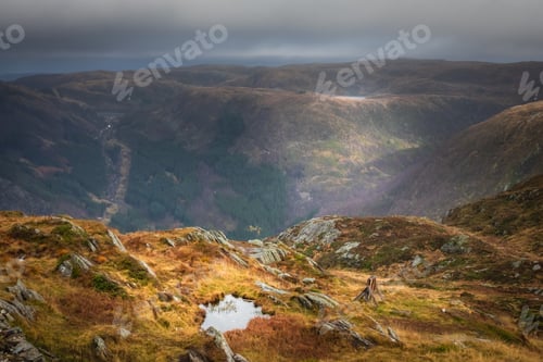 Preview: Dramatic landscape of mountains from Mount Ulriken