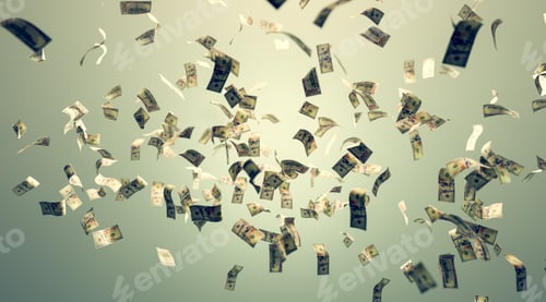 Preview: Money falling - one hundred US dollar bills
