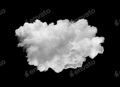 Preview: white clouds isolated on black background