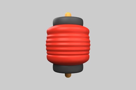 Preview: Red and black object with yellow knob