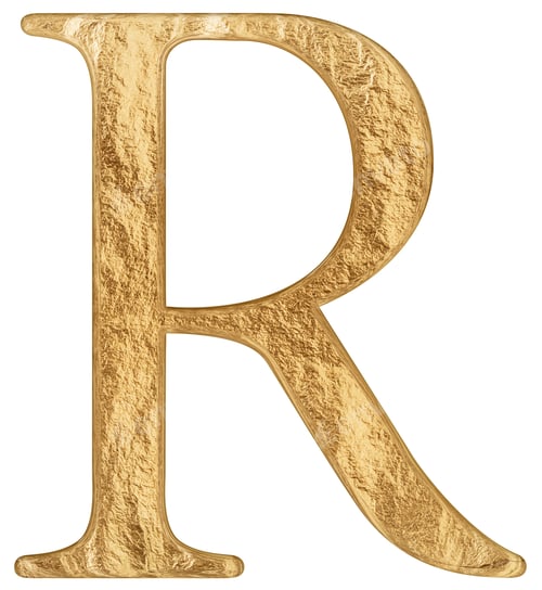 Preview: Uppercase letter R, isolated on white, 3D render
