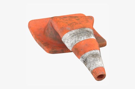 Preview: Damaged 28-Inch Road Safety Cone