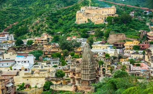 Preview: Old Jaipur City as viewed from top of Amber Fort, India.