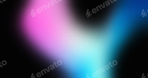 Preview: Pink blue abstract gradient on black background copy space grainy texture effect, wide banner size