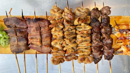 Preview: Grilled chicken "Yakitori" Yakitori are grilled chicken skewers