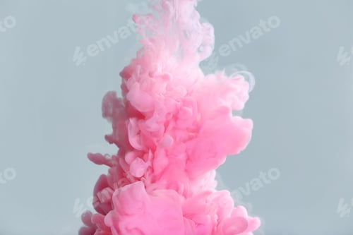 Preview: Splash of pink ink on grey background