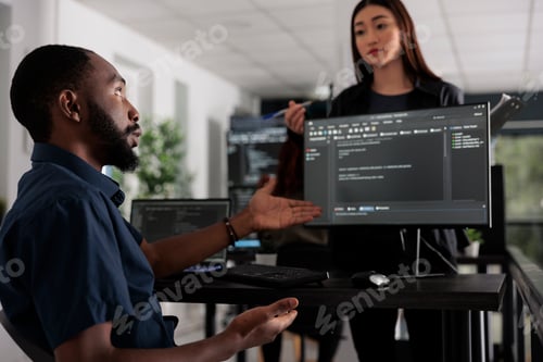 Preview: App developers working on temrinal window with html script and writing server code