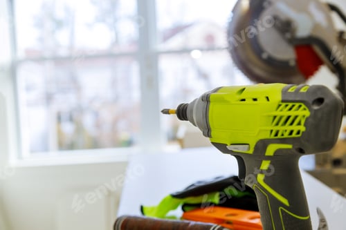 Preview: Electric Screwdriver and Circular Saw in a Bright Space