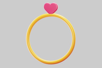 Preview: Yellow ring with pink heart