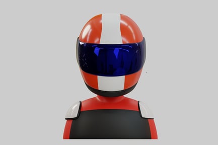 Preview: Cartoon racer with helmet avatar