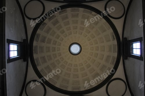 Preview: Top view shot of the ceiling inside of the building