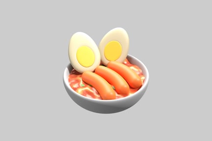Preview: Korean tteokbokki bowl with toppings