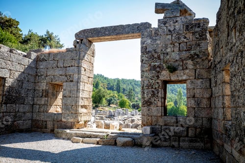 Preview: Labranda archaeological site, the Temple of Zeus Labraundeus, Mugla Province, Turkey.