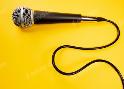 Preview: Microphone on yellow background
