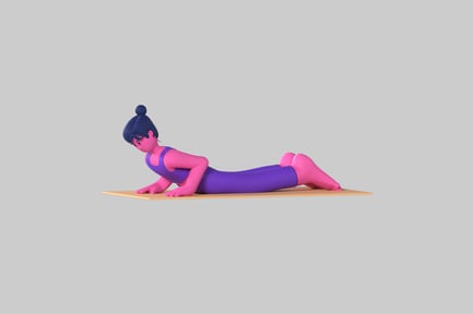 Preview: Cartoon yoga cobra pose woman