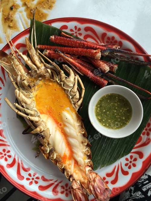 Preview: Grilled Lobster with a Zesty Green Dipping Sauce