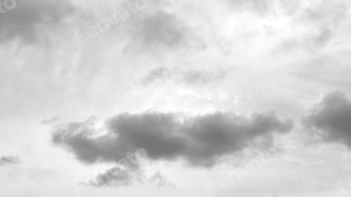 Preview: Dark gray fluffy cloudy sky. Cloudscape background concept.