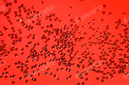 Preview: Red background with red round glitters