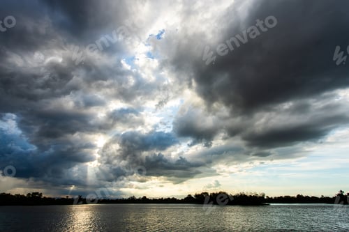 Preview: colorful dramatic sky with cloud at sunset