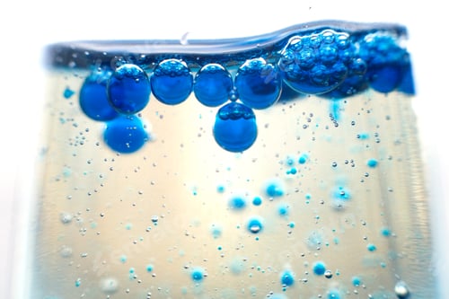 Preview: blue bubbles in a glass of water.Blue tone,Abstract Backgrounds