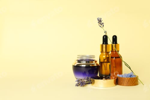 Preview: Concept of skin and face care, lavender cosmetic