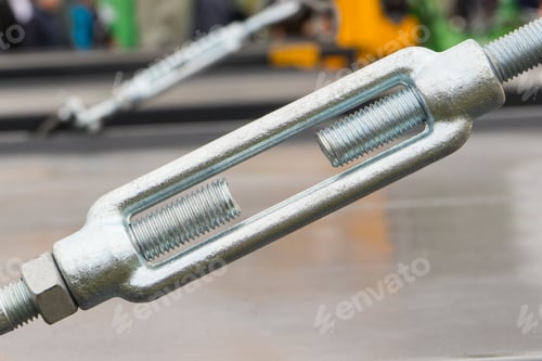 Preview: Metal screws as strong connection in machine. Industrial or agricultural machine. Technology