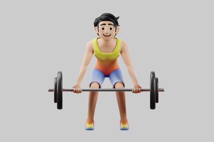 Preview: Cartoon man weightlifting