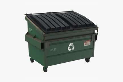 Commercial Green Recycling Dumpster with Lid
