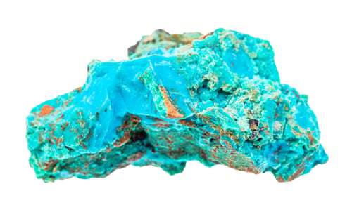 Preview: rough Chrysocolla rock isolated on white