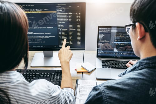 Preview: Writing codes and typing data code technology, Programmer team w