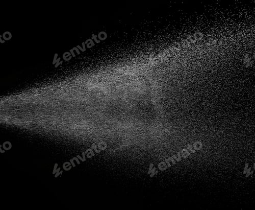 Preview: Steam and powder on a black background